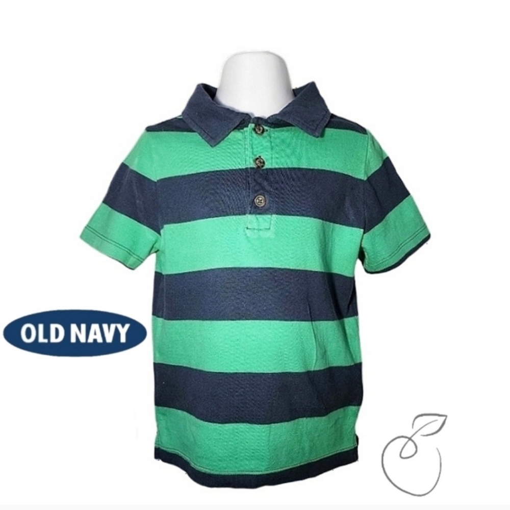 OLD NAVY GREEN & NAVY POLO SHIRT SIZE 3T - Picture 5 of 8